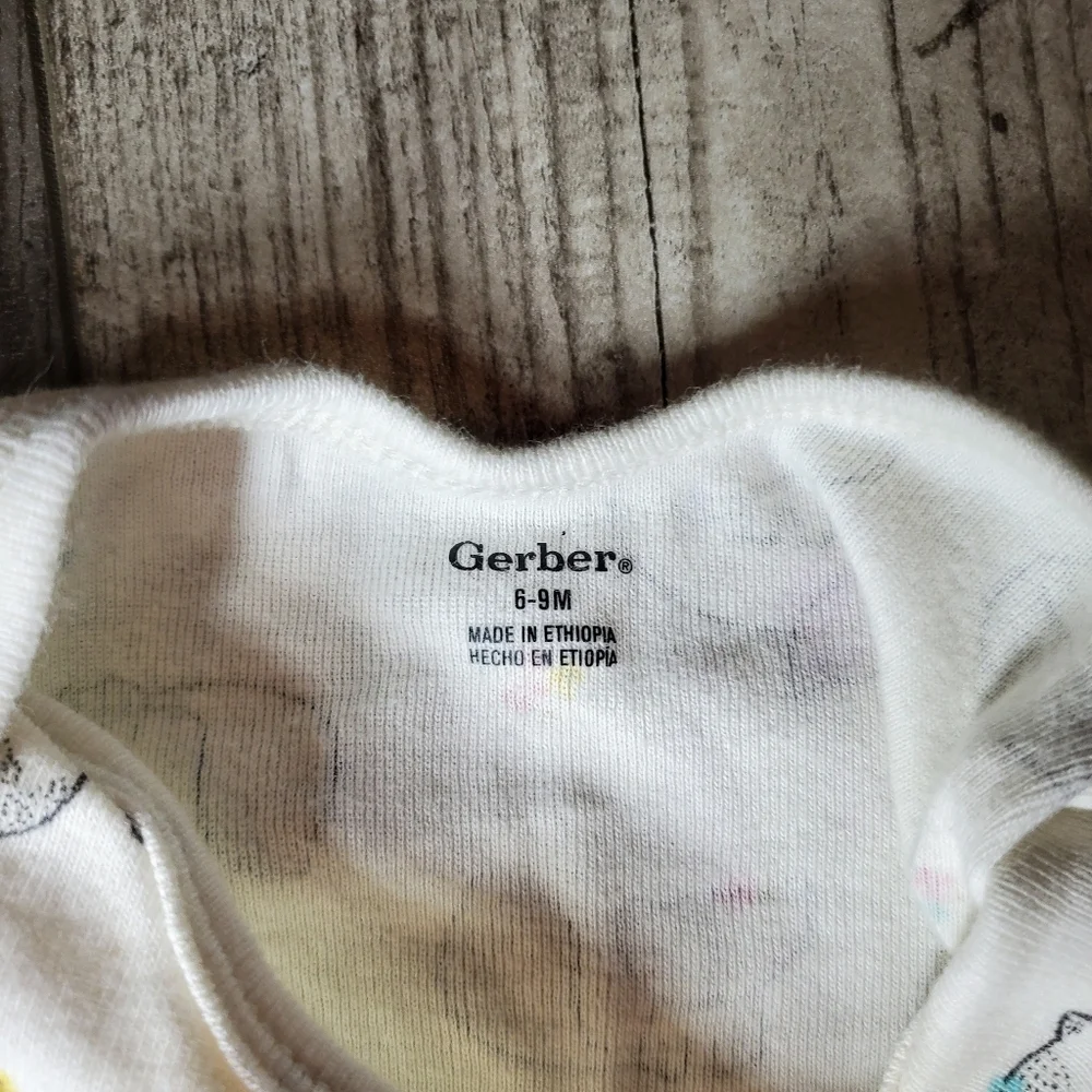 Gerber Baby Girl Pink and White Fox Onesies Bundle Size 6-9m 100% Cotton